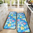thumbnail image 4 of Kitchen Rugs Sets Of 2,Pioneer Flower Floral Print Pattern Anti Fatigue Kitchen Mat Rugs Non Slip Washable,Decorative Kitchen Floor Mats for Kitchen,Sink,Laundry,17"x47"+17"x47", 4 of 5