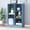 Bright Blue, variant on IOTXY Simple Bookcase with Base - 3 Tier 5 Cubes Freestanding Low Display Cabinet, Warm White