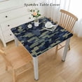 thumbnail image 2 of HAOXIT Decorative Elastic Edged Square Fitted Tablecloth,Militaristic Digital Camo Polyester Indoor Outdoor Fitted Table Cover for Dining Room Kitchen Decor Fit Square Table White, 2 of 7
