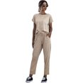 thumbnail image 3 of Camiseta de manga corta sólida para mujer Pats Set Cuello redondo Bolsillos de cintura elástica Chán Abanopi Beige/XXL, 3 of 7