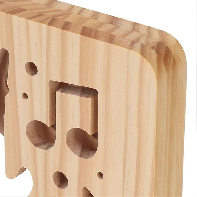 LED Night Light Unique Guitar Hollow Design 3D Wooden Night Lamp for Living Room Bedroom Bedside Office