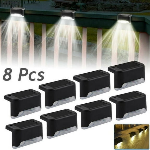 Cocobaby 8pcs Path Lighting Solar LED Bright Deck Lights Outdoor Garden Decks Railing Path Lighting-white