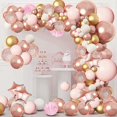 thumbnail image 2 of Kit de arco de guirnalda de globos de oro rosa, 129 piezas de globos de látex con confeti de oro rosa, rosa, blanco y dorado para baby shower, boda, cumpleaños, graduación, 2 of 5