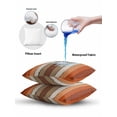 thumbnail image 6 of Outdoor Throw Pillow Set of 2, Burnt Orange Brown Waterproof Pillow with Insert Included, Farmhouse Vintage Wooden Decorative Accent Cushion Lumbar Pillows for Patio Porch, 12 x 20 In, 6 of 8