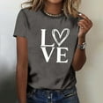 thumbnail image 6 of Cutuoiiu Women's Love Heart Print Casual Valentines Short Sleeve Tops Gifts, 6 of 7