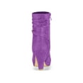 thumbnail image 2 of BLISSFUL STEP Women's Ankle Boots Faux Suede Chunky Heel Side Zipper Slouch Shaft Boots Purple 6, 2 of 8