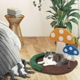 thumbnail image 3 of Resenkos Mushroom Cat Bed Cat Claw Scratcher with Wide Bed and Sisal Scratch Panel-Multicolor, 3 of 8