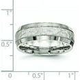 thumbnail image 6 of Chisel Stainless Steel Brushed Polished and Hammered 7.7mm Band - Ring Size 12.5, 6 of 8