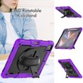 thumbnail image 4 of Case for iPad Pro 12.9 2022/2021/2020/2018 6th/5th/4th/3rd Gen with Screen Protector, 360 Degree Rotating Kickstand Hand Strap Shockproof Cover with Shoulder Strap, Purple, 4 of 7