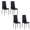 Black, variant on HOMCOM Dining Chairs, Set of 4, PU Leather Upholstered Accent Chairs, Back