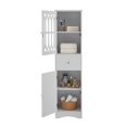 thumbnail image 2 of Tcbosik 63.8" Tall Bathroom Cabinet with Acrylic Door, Freestanding Storage Cabinet with Adjustable Shelf and Drawer, Floor Narrow Kitchen Cupboard for Living Room, Dining Room, White, 2 of 10