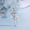 thumbnail image 2 of Rose Cross Necklace With Rhinestone Fashion Personality Pendant Necklace For Valentine's Day Gift, 2 of 2