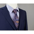 thumbnail image 5 of Men's Ties Neckties Navy Dark Blue Paisley Extra Long Size 63", 5 of 5