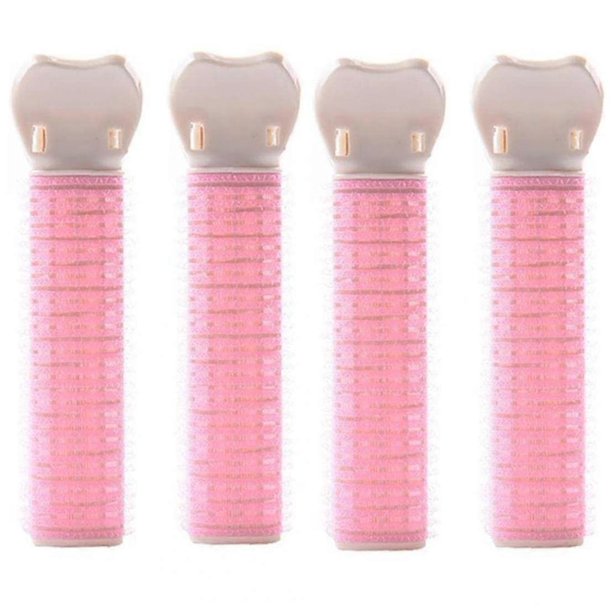 Juego de 4 pinzas para la raíz del cabello, color rosa, con agarre automático, para peinar el flequillo y lograr un volumen natural y esponjoso.