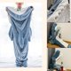 thumbnail image 5 of Manta con mangas, manta portátil con forma de tiburón, sudadera con capucha esponjosa con forma de tiburón, manta con mangas para adultos con forma de tiburón, niños y niñas, manta de, 5 of 6