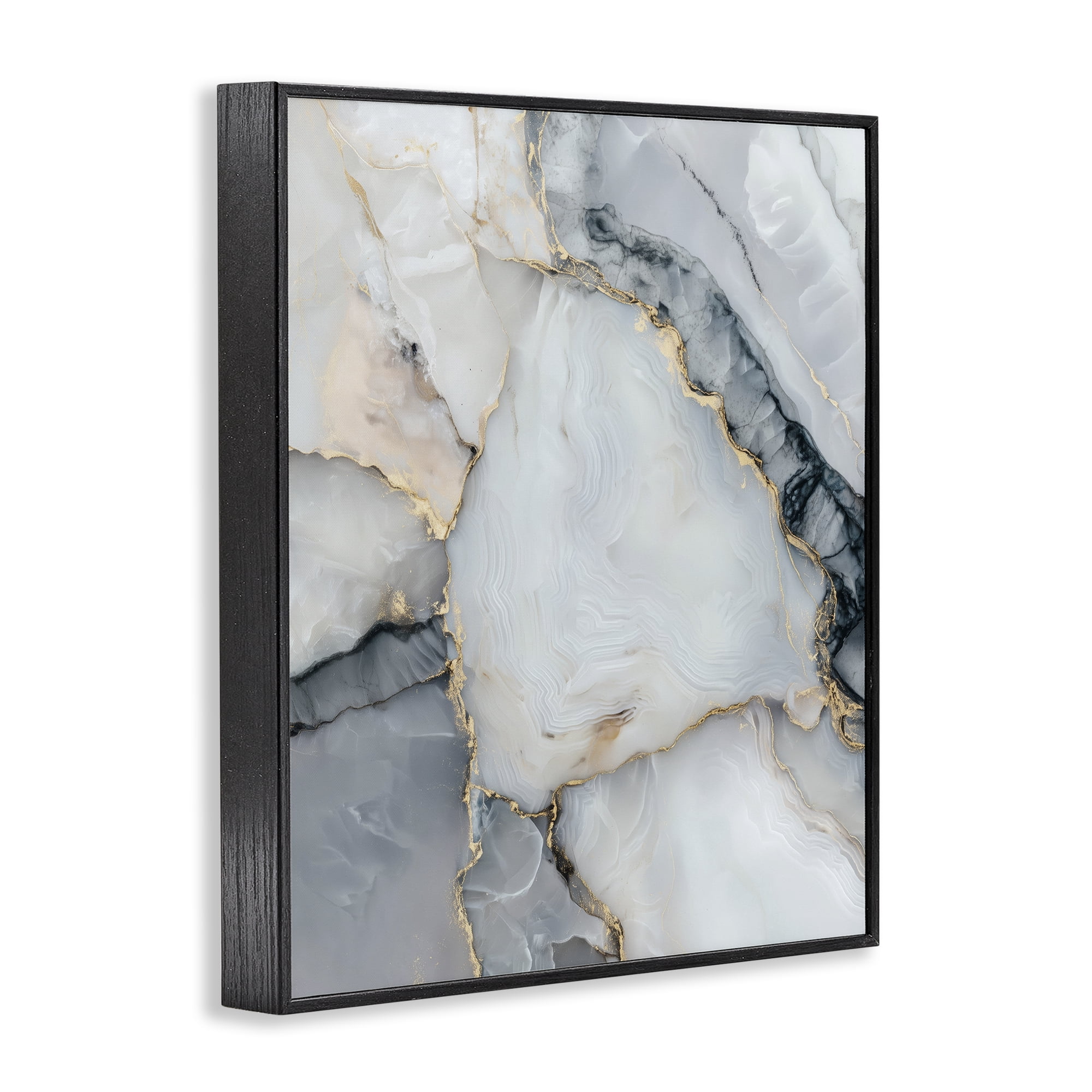 Stupell Industries Luxe Stone Geode Black Framed Giclee Art, design by Svetlana Aleynikova