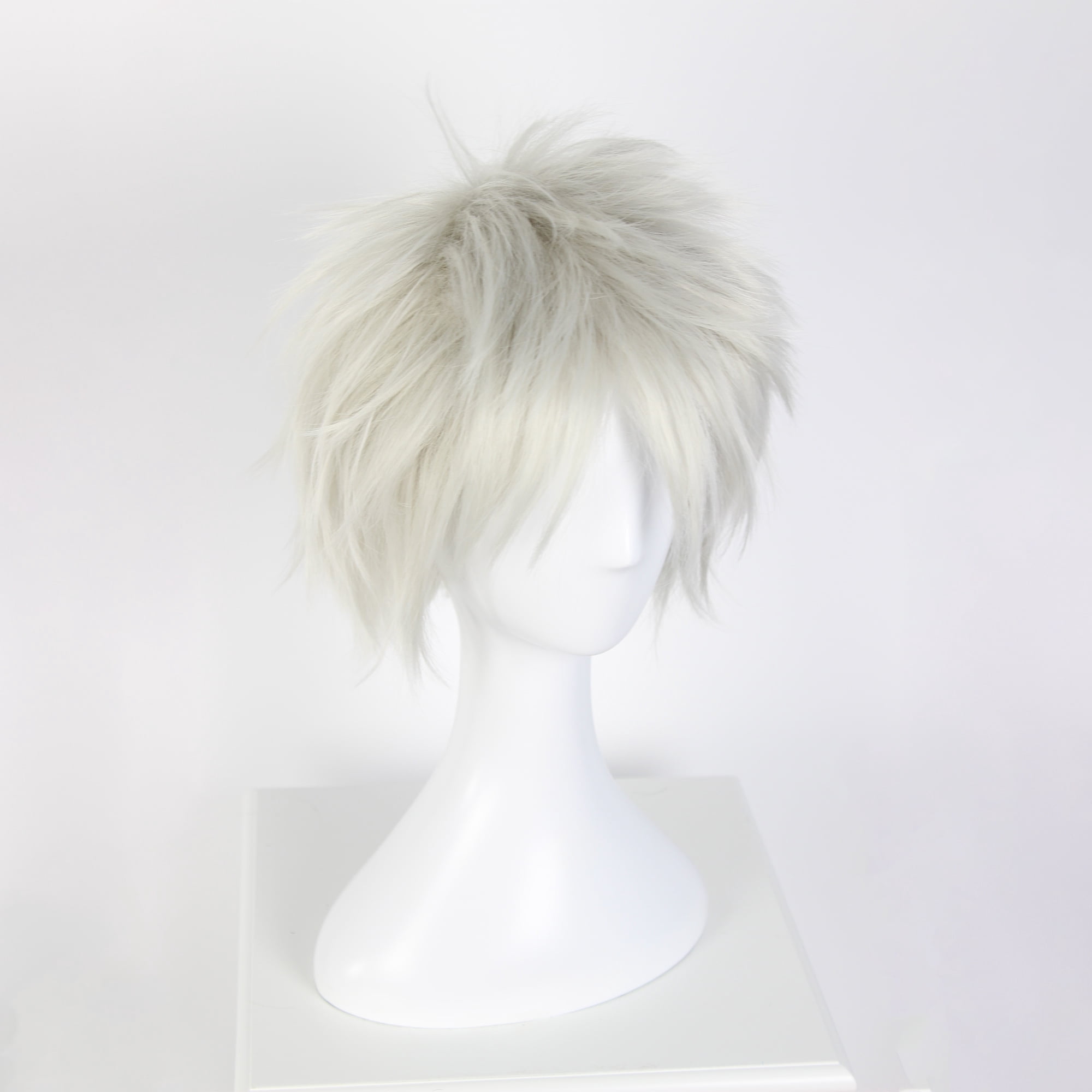 Unique Bargains Human Hair Wigs for Women Lady 12" Light Grey Curly Wig with Wig Cap