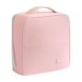 thumbnail image 2 of Standing Makeup Bag, Large Capacity Travel Cosmetic Organizer with Divided Compartments, Handheld Storage Case for Brushes Toiletries Beauty Essentials, Vanity Countertop and Trip Use, Pink, 2 of 6
