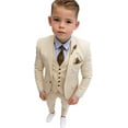 thumbnail image 6 of Lycody Boys Formal Slim Fit Toddler Suit Set for Kids Single Breasted Teen Tuxedo Suit for Wedding Graduation Outfit Blazer Vest Pants Set, 6 of 9