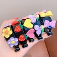 thumbnail image 3 of harmtty Ponytail Hair Clip Sweet Cartoon Cute Strong Grip Non-slip Hair Accessories Headwear Strawberry Love Heart Bowknot Hair Bun Clip for Children,E, 3 of 8