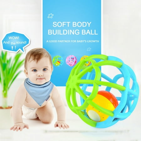 Rattle Flash - GOODWAY G106 Flashing Soft Body Building Ball Rattle Handbell Bedside Bell Grasping Toy for Baby Early Education