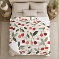thumbnail image 5 of Cherries Olive Stems White Botanical, Cozy Friendship Quote Scene, Warm Flannel Blanket for Living Room and Reading Nook, Art Lovers Thanksgiving Gift, Artistic Home Decor, 5 of 9