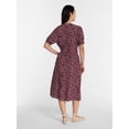 thumbnail image 3 of Time and Tru Women's Pleated Midi Shirtdress, Sizes XS-XXXL, 3 of 4
