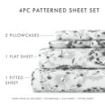 thumbnail image 4 of Noble Linens 4 Piece Pattern Microfiber Bed Sheets Set, Light Gray Make a Wish, King, 4 of 10