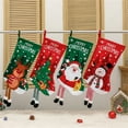 thumbnail image 2 of PATLOLLAV Christmas Stocking Christmas Candy Bags Christmas Stocking Holders Christmas Santa Reindeer Snowman Stockings Xmas Sock Gift Pouch Fireplace Christmas Tree Decor, 2 of 5