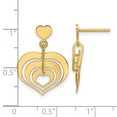 thumbnail image 3 of Diamond2Deal 14K Yellow Gold Polished Hearts Dangle Post Earrings for Women (L- 0.87 inch, W- 0.66 inch), 3 of 6