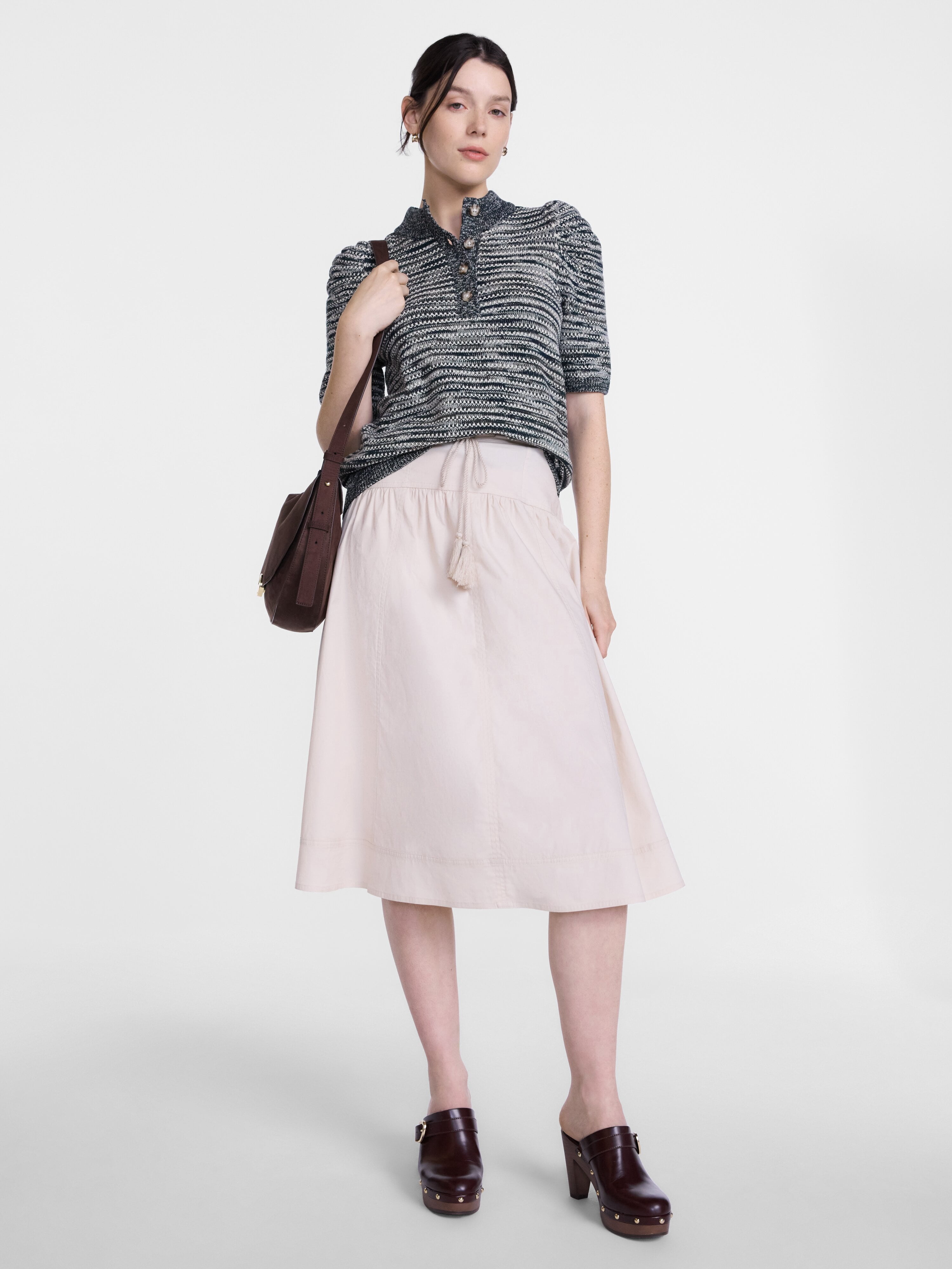 Scenario Women's and Women's Plus Tie Waist Midi Skirt, Sizes XS-4X