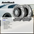 thumbnail image 3 of AutoShack Front Vented Drilled & Slotted E-Coated Brake Rotors + Ceramic Pads 6-PC Brake Kit Replacement for 2008-2010 BMW 528i 2008 BMW 535xi ShadowGuard 12.76" (324 mm), 3 of 5