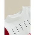 thumbnail image 6 of FEORJGP Infant Girls Boys Valentine's Day Clothes Newborn Baby Sweatshirts Rompers Long Sleeve Jumpsuit Letter Print Crew Neck Rompers Contrast Color Toddler Loose Casual Bodysuits, 6 of 8