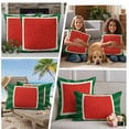 thumbnail image 4 of 2 Pack Outdoor Waterproof Throw Pillow Covers,Abstract Summer Watermelon Texture Decorative Square Patio Pillowcases for Chair Couch Sofa 16x16in, 4 of 9