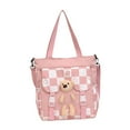 thumbnail image 3 of Bolso bandolera jinwen Bolso de mano de peluche Gran capacidad con cierre de cremallera, 3 of 8