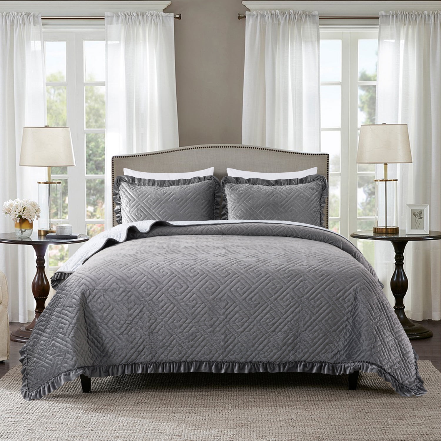 Soft Quilted Coverlet Bedspread 