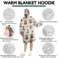thumbnail image 5 of Beige Highland Cow Boot Flower Pattern Wearable Oversized Blanket,Wearable Blanket Hoodie for Adults,Cozy Hooded Blankets with Super Pockets,Super Warm Fuzzy Pullover for Women & Men, 5 of 6
