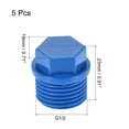 thumbnail image 2 of Uxcell Male Threaded Hex Head End Cap Pipe Plug Fitting Blue Pack G1/2 5, 2 of 5