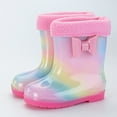 thumbnail image 2 of Otqutp Toddler Kids Rain Boots with Cute Bow Waterproof Rubber Boots for Girls Boys Tie Dye Gradient Color Rainboots, 2 of 4