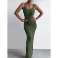 thumbnail image 6 of Women'S Summer Long Dress Casual Slip Slim Sleeveless Bodycon Maxi Dresses for Women Army Green S, 6 of 7