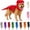 Red, variant on Dog Cat Pet Dinosaur Skeleton Costume Soft Plush Dino Outfit,Glow in The Dark Dog Dinosaur Costume Halloween Pet Outfit,Realistic 3D Skeleton Funny Costume for Dogs Big Breeds for Family