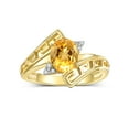 thumbnail image 1 of RYLOS Rings for Women 14K Yellow Gold Greek Key Designer Ring 9X7MM Gemstone & Diamond Ring November Citrine Jewelry  Size 10, 1 of 7