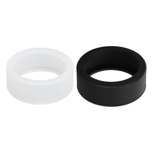 2 Protectores De Anillo De Silicona, Cubierta De Anillo Elástica Ligera Con Resistente A Arañazos, Funda Protectora De Anillo De Silicona En Blanco Y Negro