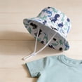 thumbnail image 2 of Kids Girls Dinosaur Print Bucket Sun Hat UPF 50+ Kids Kids Wide Brim Summer Beach Hat with Adjustable Chin Strap,Size 48, 2 of 5