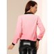 thumbnail image 5 of Abrigo rompevientos Allegra K para mujer con bolsillos Chaqueta de bombardero con cremallera Rosa L, 5 of 6