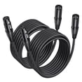 thumbnail image 1 of Cable XLR Aqdocvf Paquete de 2, 7.6 m, Macho a Hembra, Cobre Libre de Oxígeno, 1 of 7