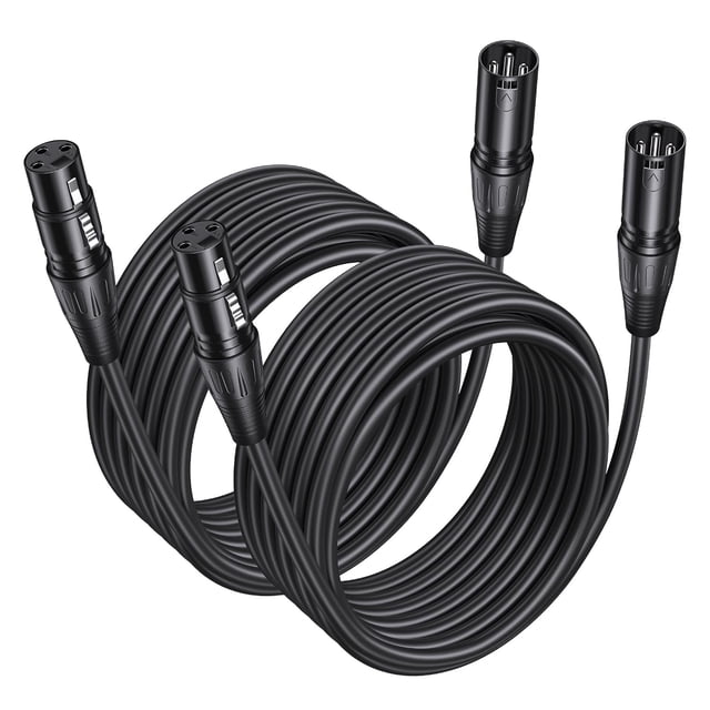 Cable XLR Aqdocvf Paquete de 2, 7.6 m, Macho a Hembra, Cobre Libre de Oxígeno