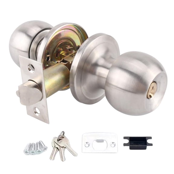 SharkTRUE Door knob,Keyed Entry Door Knob with Lock, Interior and Door Lock