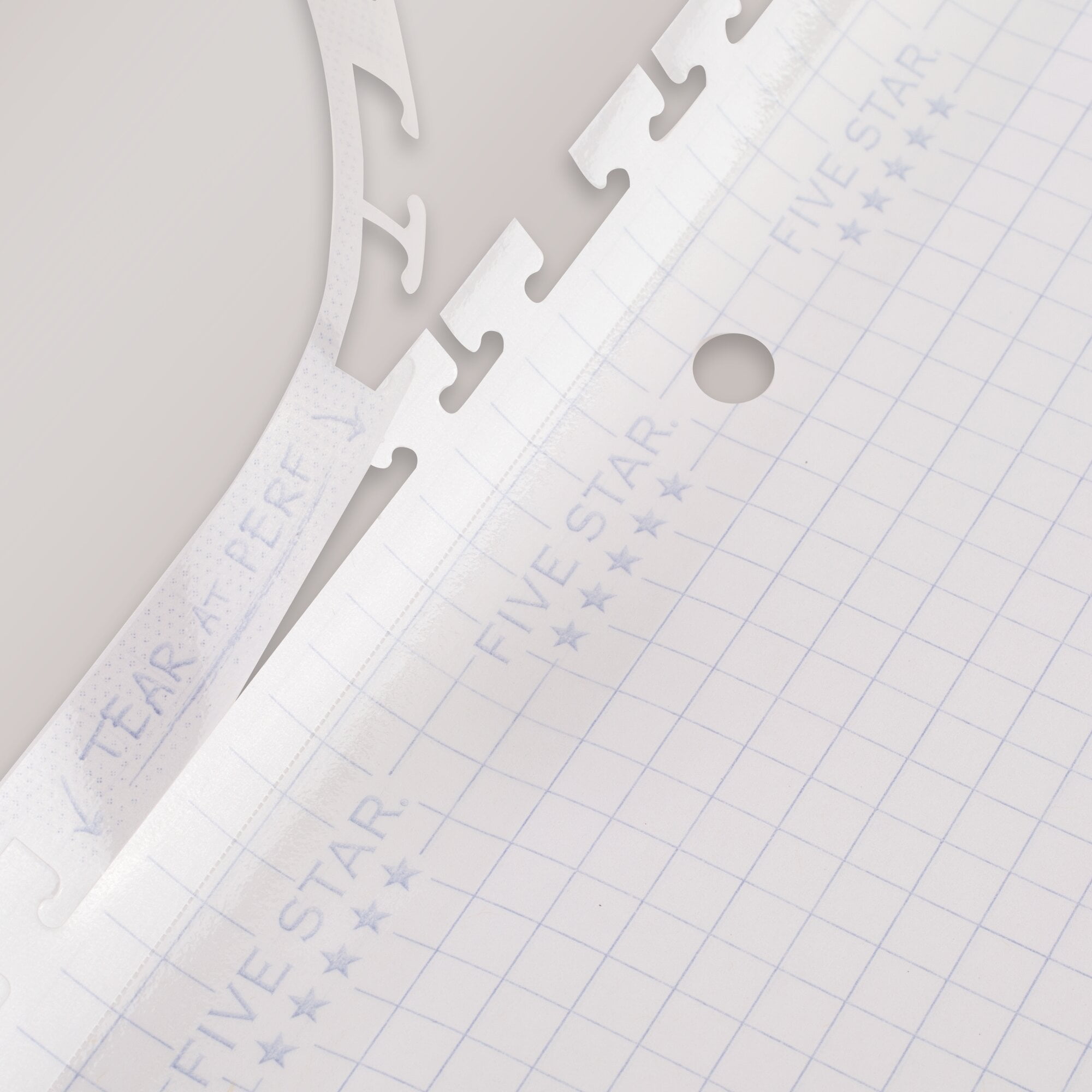 Five Star Reinforced Insertable Notebook Paper, Graph Ruled, 8.5" x 11", 75 Sheets
