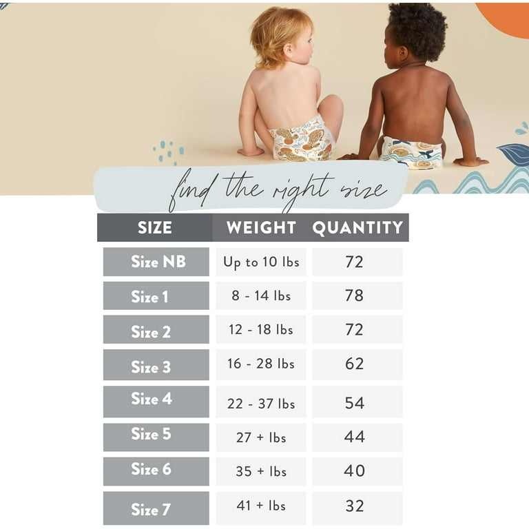Honest Baby Diapers, Plant-Based, Sustainable, Size Newborn, 72